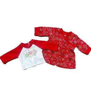 American‎ Girl Doll Bitty Baby Twins Holiday Snowflake Dress Shirt 2 Pc RETIRED
